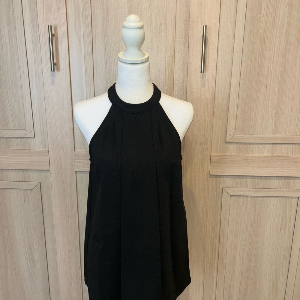 Michael Kors Black Halter Neck Sleeveless Top Blouse Size S